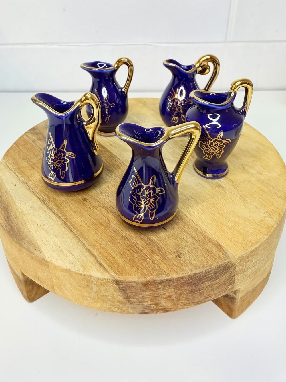 Vintage Miniature Pitcher Set Porcelain 5 pieces